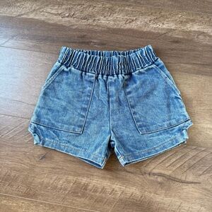 4Y Tiny Whales Blue Denim Shorts